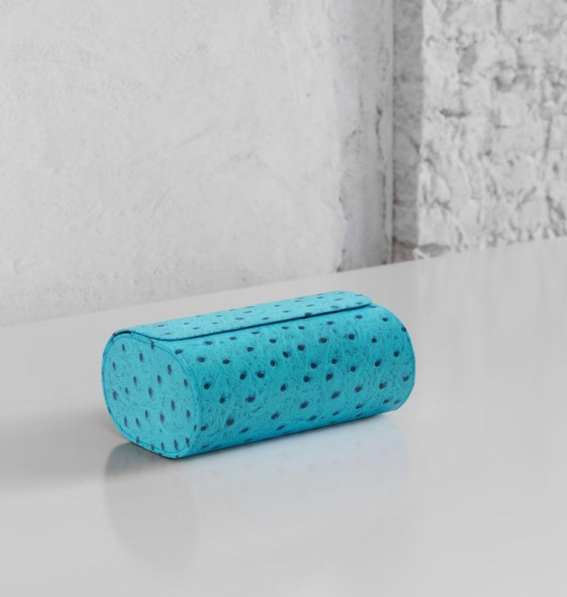 ETIER GUSTO DOUBLE WATCH ROLL OSTRICH LEATHER - AQUA