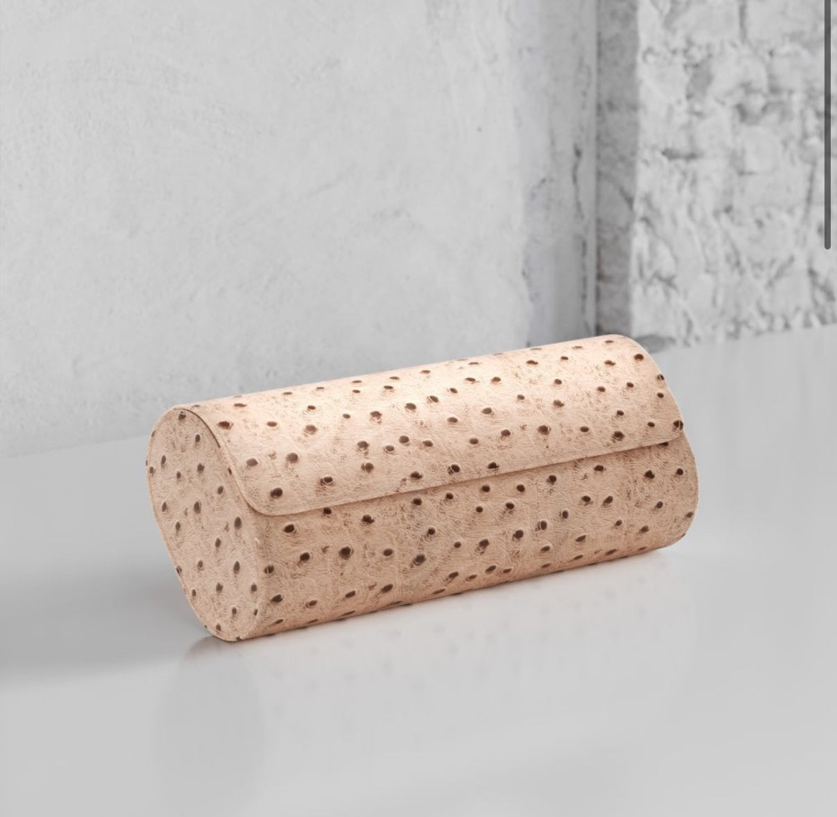 ETIER GUSTO TRIPLE WATCH ROLL OSTRICH LEATHER - LIGHT CAPPUCINO