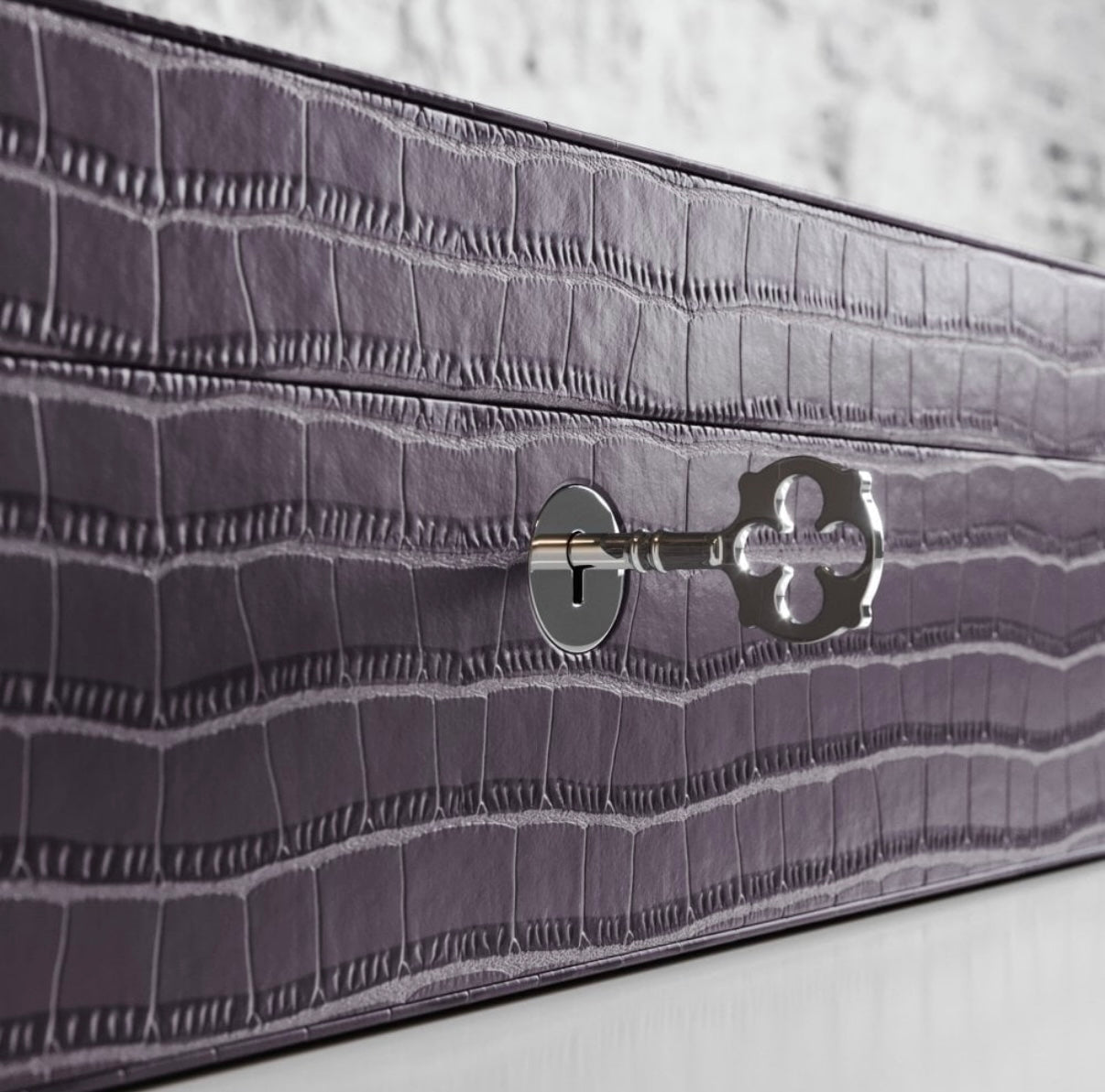 ETIER TEMPO FOUR WATCH CASE CROCODILE LEATHER - GRIGIO