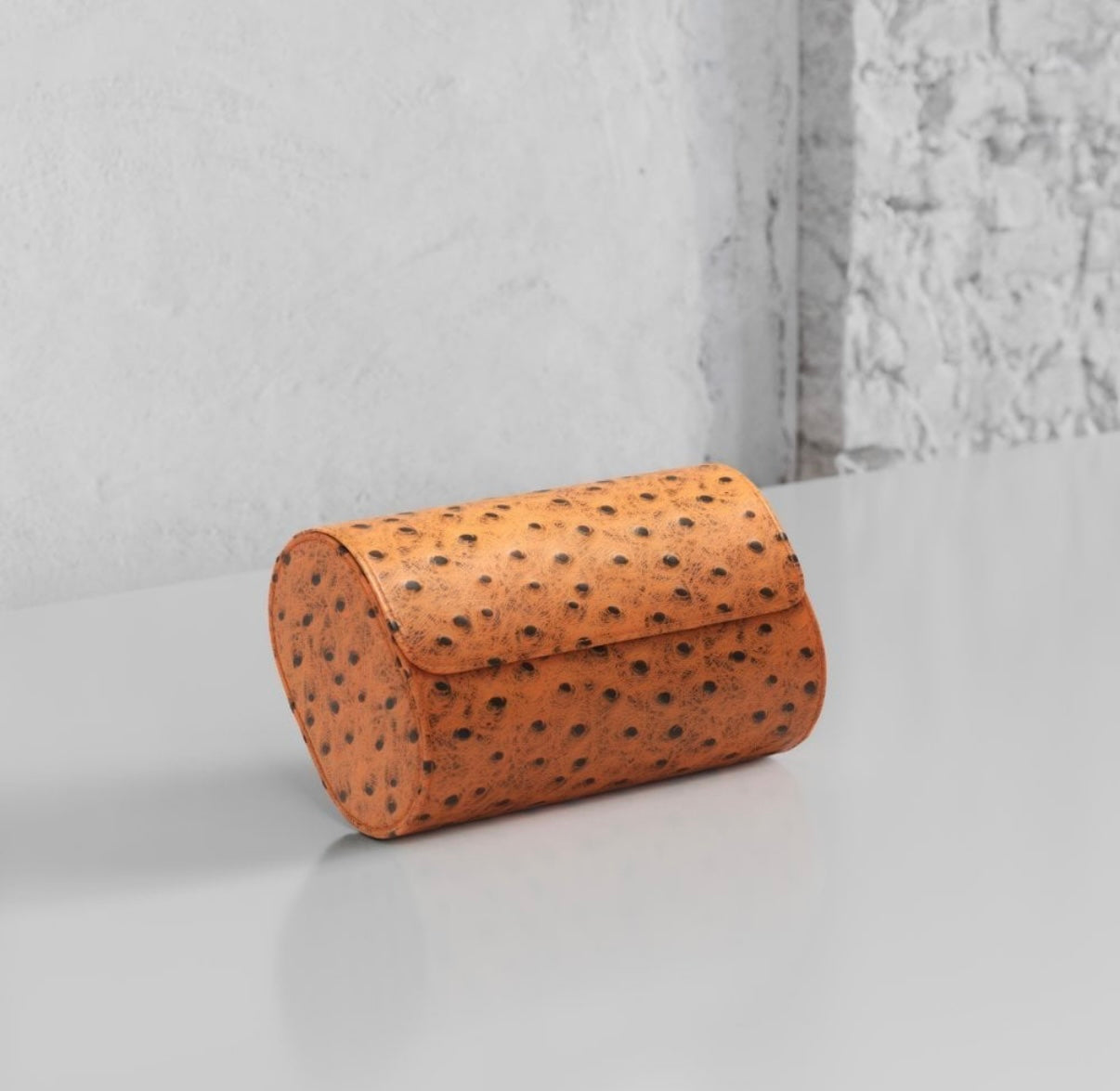 ETIER GUSTO DOUBLE WATCH ROLL OSTRICH LEATHER - TAN