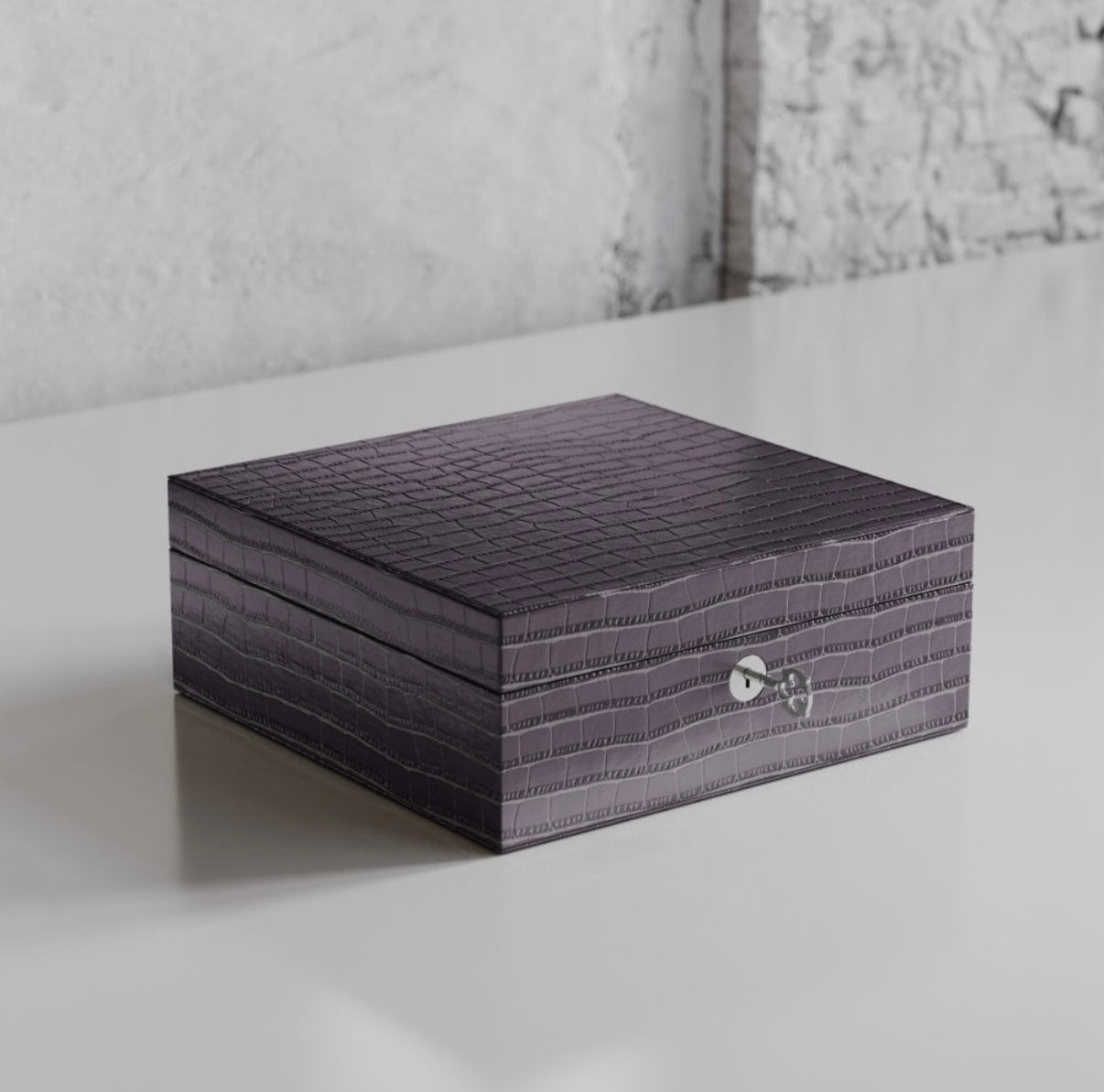 ETIER TEMPO FOUR WATCH CASE CROCODILE LEATHER - GRIGIO