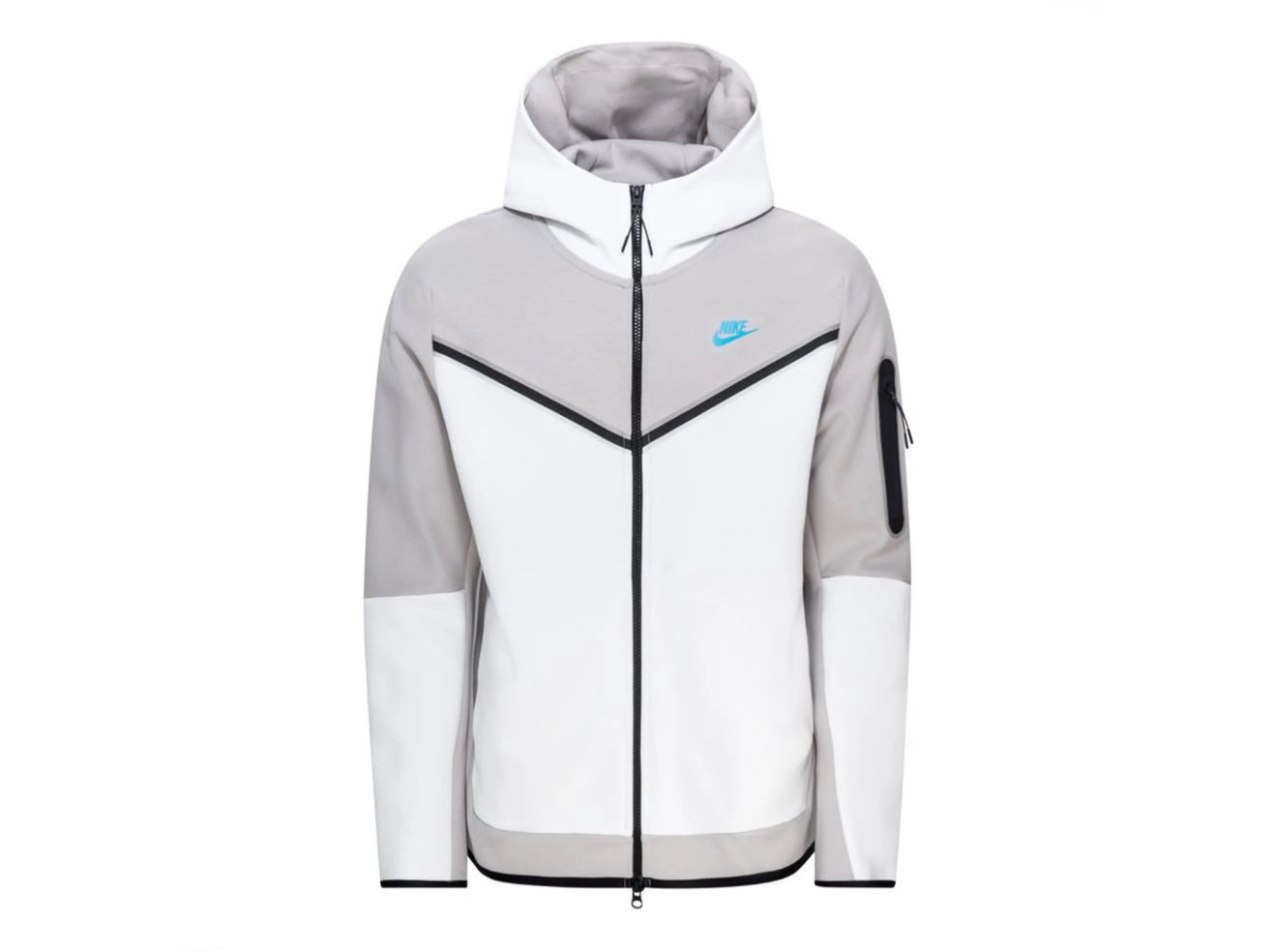 NIKE TECH FLEECE JACKET - GREY WHITE BLUE
