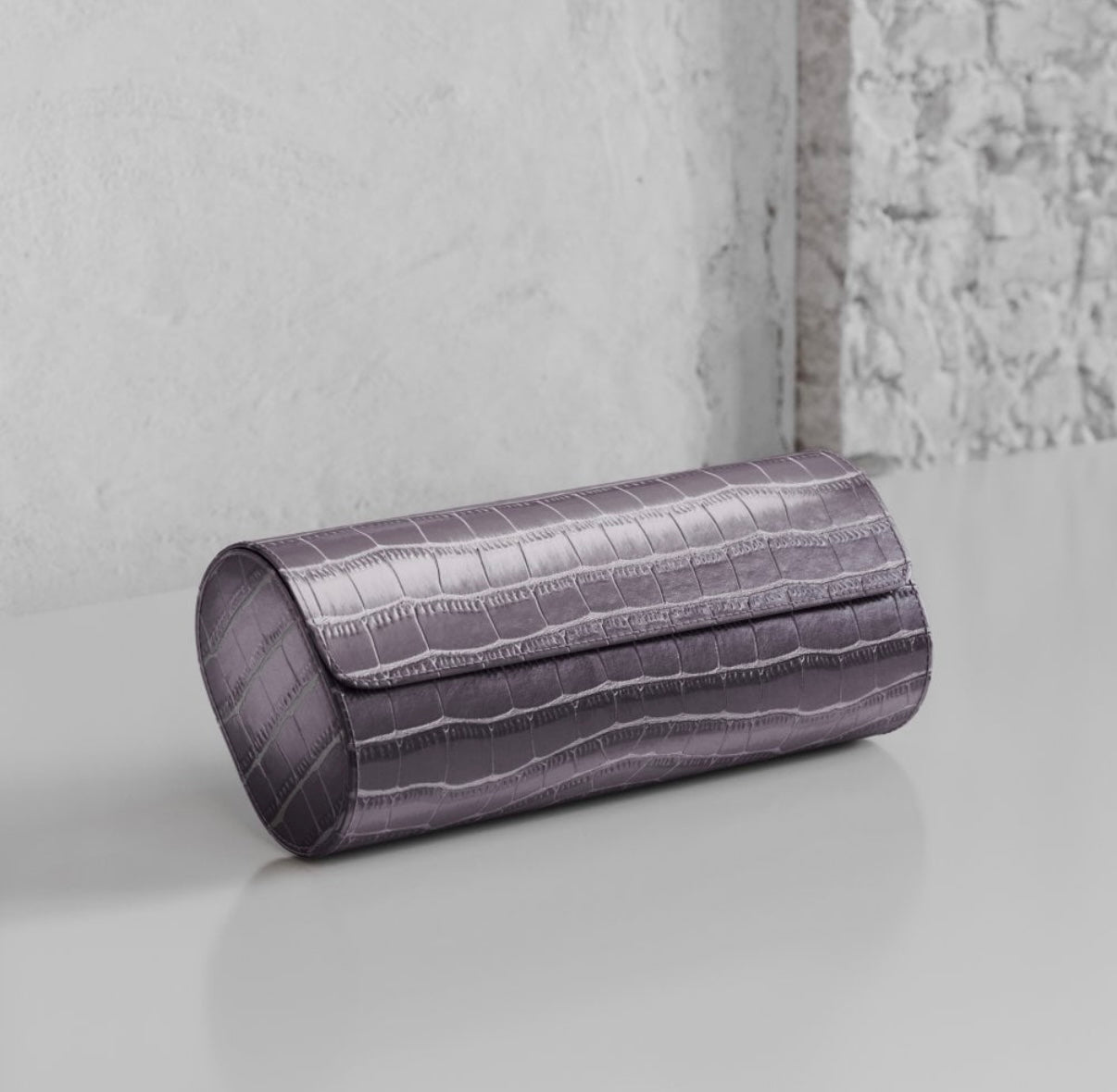 ETIER VERDI TRIPLE WATCH ROLL CROCODILE LEATHER - GREY