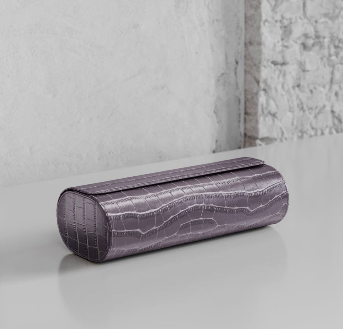 ETIER VERDI TRIPLE WATCH ROLL CROCODILE LEATHER - GREY