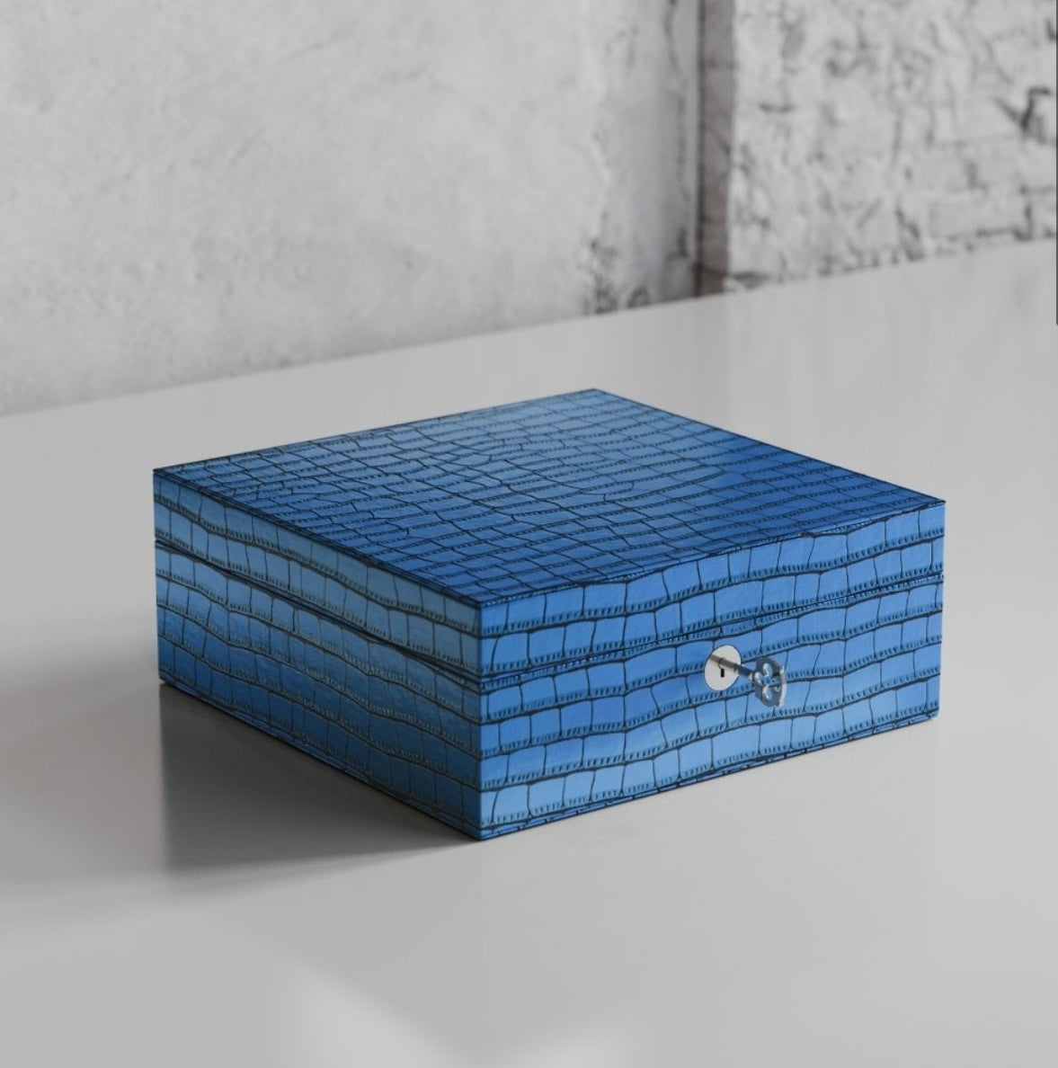 ETIER TEMPO FOUR WATCH CASE CROCODILE LEATHER - AZZURO