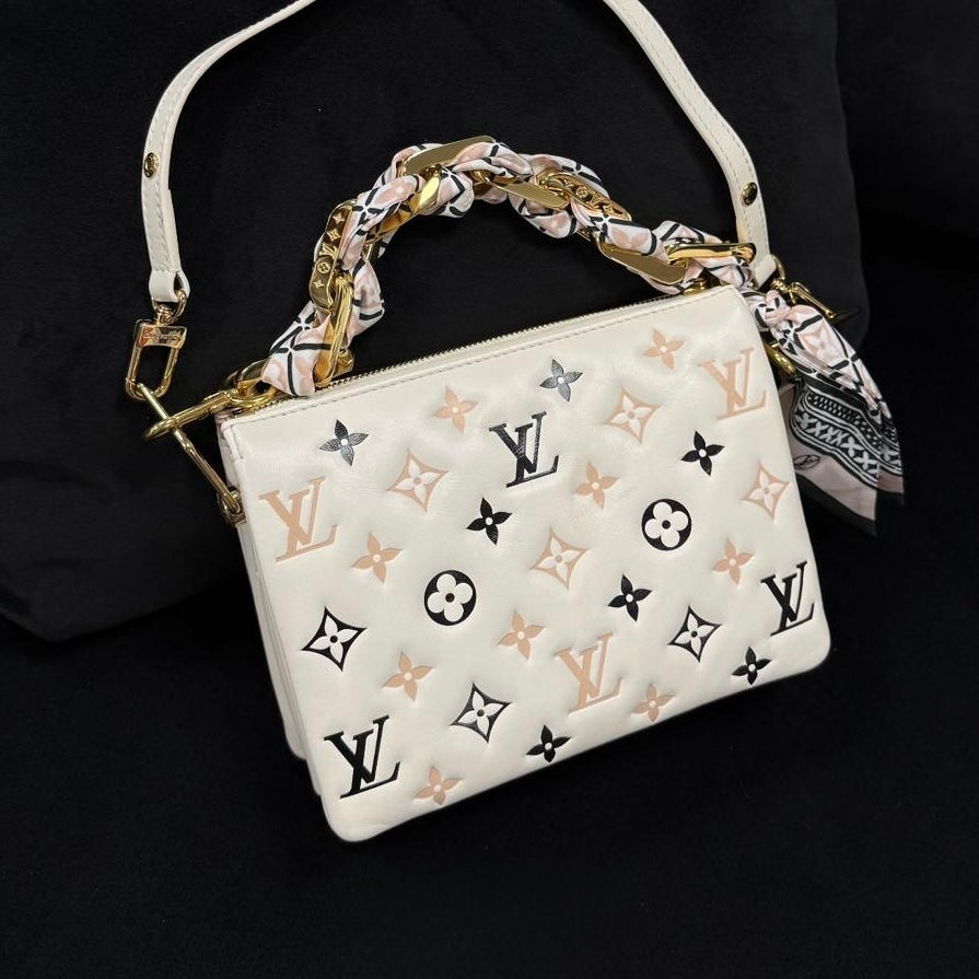 (PRE-OWNED) LOUIS VUITTON LV COUSSIN BAG - WHITE