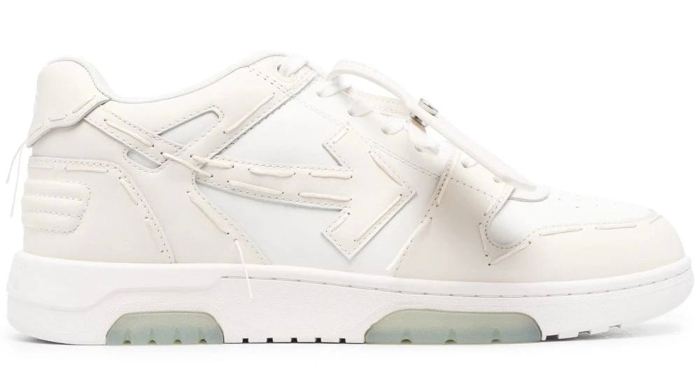 OFF WHITE ‘OUT OF OFFICE STITCHED LEATHER’ TRAINERS - COCONUT WHITE