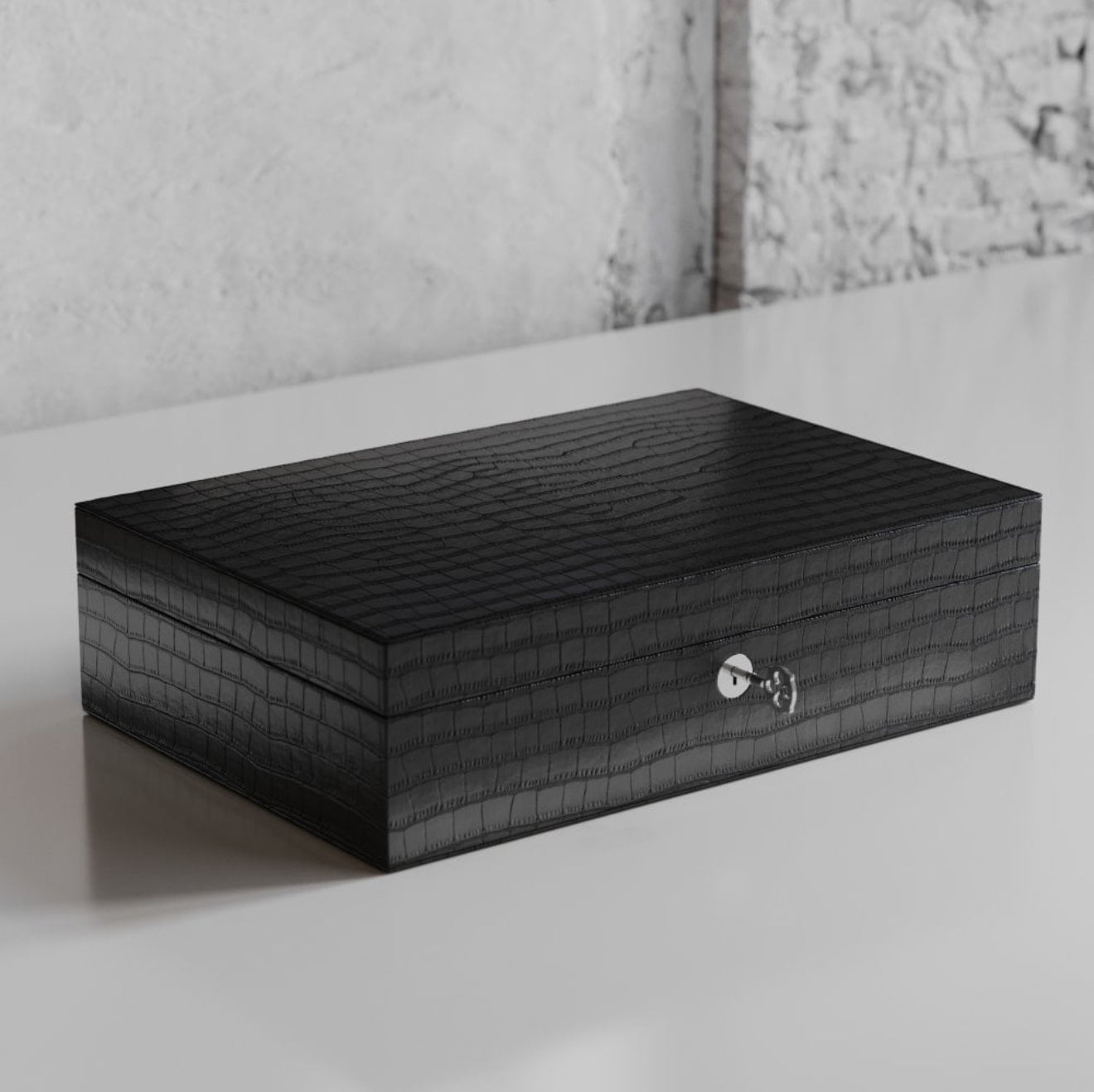 ETIER ZEGATO 10 WATCH CASE CROCODILE LEATHER - NERO