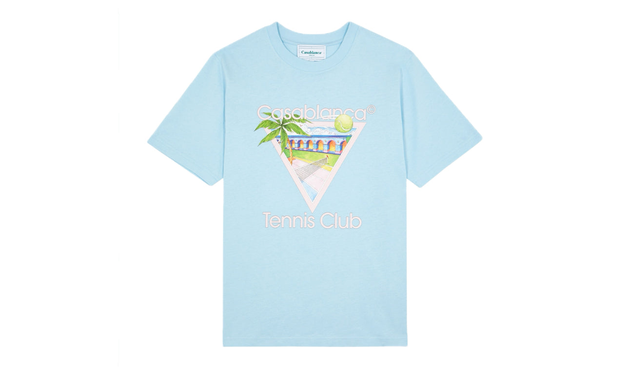 CASABLANCA ‘TENNIS CLUB’ TEE - BABY BLUE