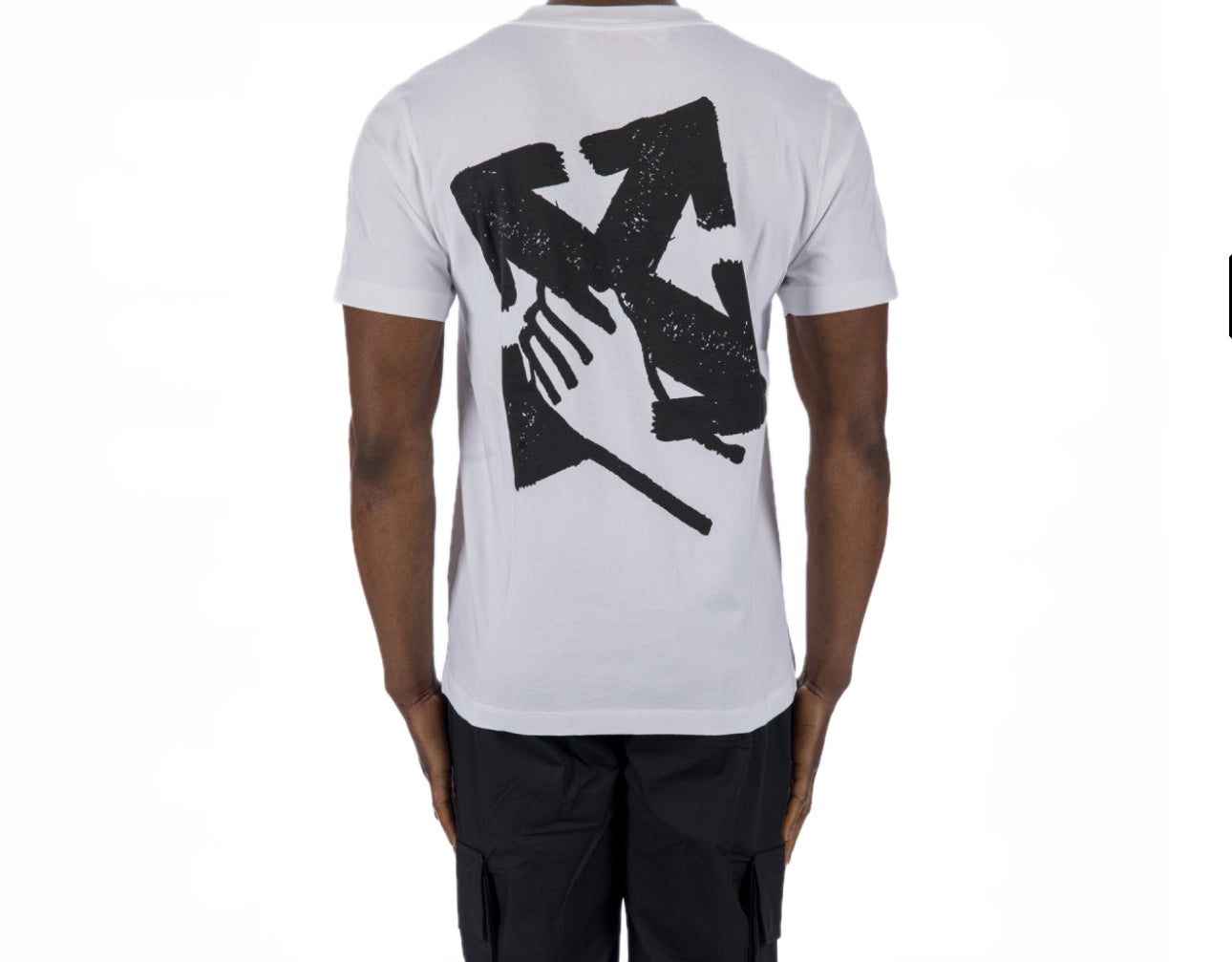 OFF WHITE HAND ARROW SLIM TEE - WHITE