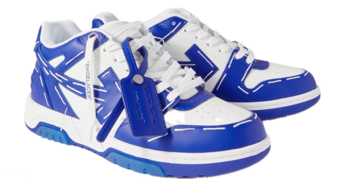OFF WHITE ‘OUT OF OFFICE STITCHED LEATHER’ TRAINERS - DARK BLUE