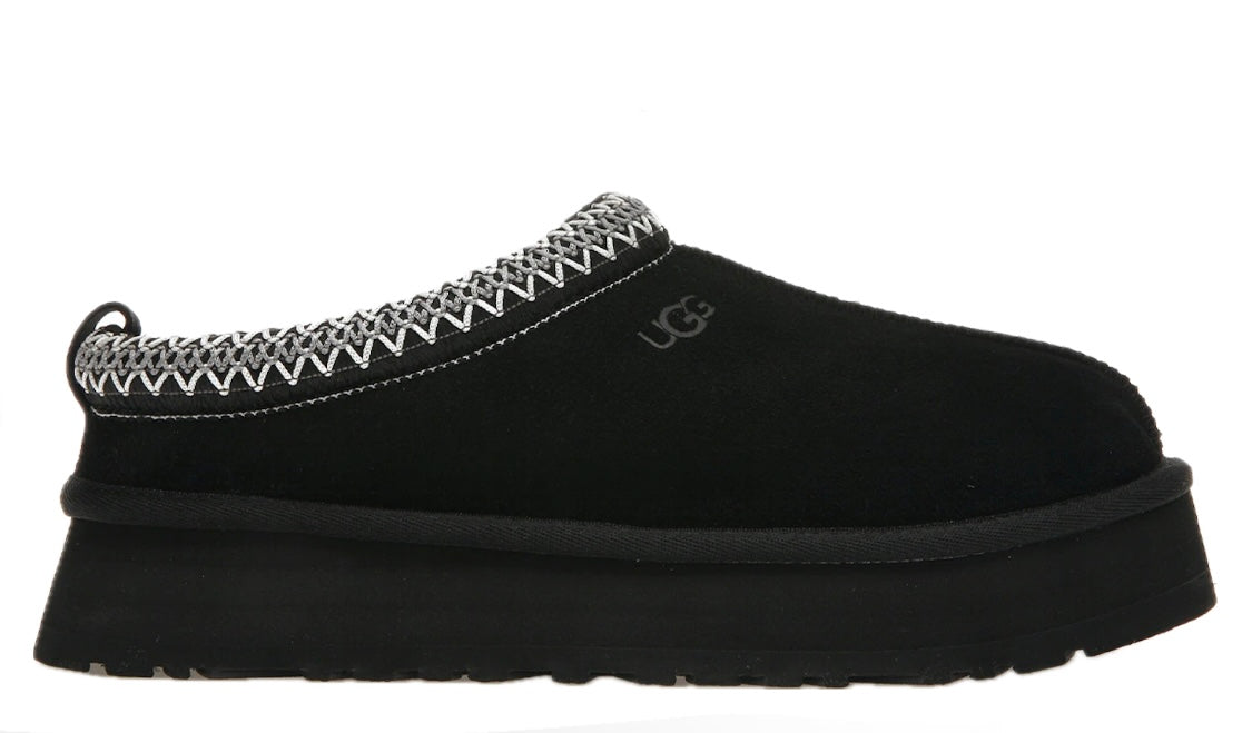 UGG TAZZ PLATFORM SLIPPERS - BLACK