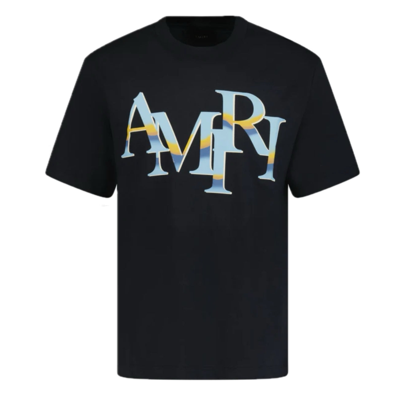 AMIRI STAGGERED CHROME T SHIRT - BLACK