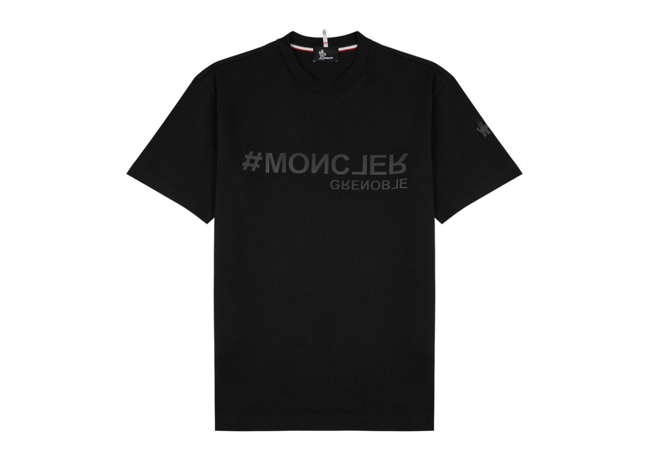 MONCLER GRENOBLE #MONCLER LOGO TEE - BLACK/BLACK