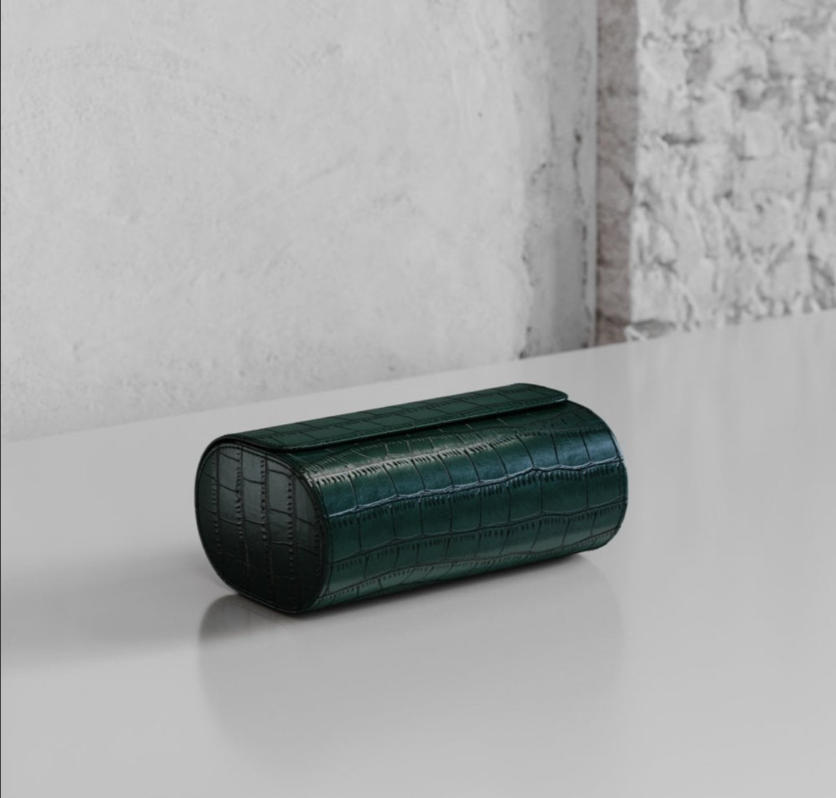 ETIER VERDI DOUBLE WATCH ROLL CROCODILE LEATHER - GREEN