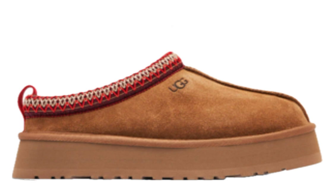 UGG TAZZ PLATFORM SLIPPERS - CHESTNUT