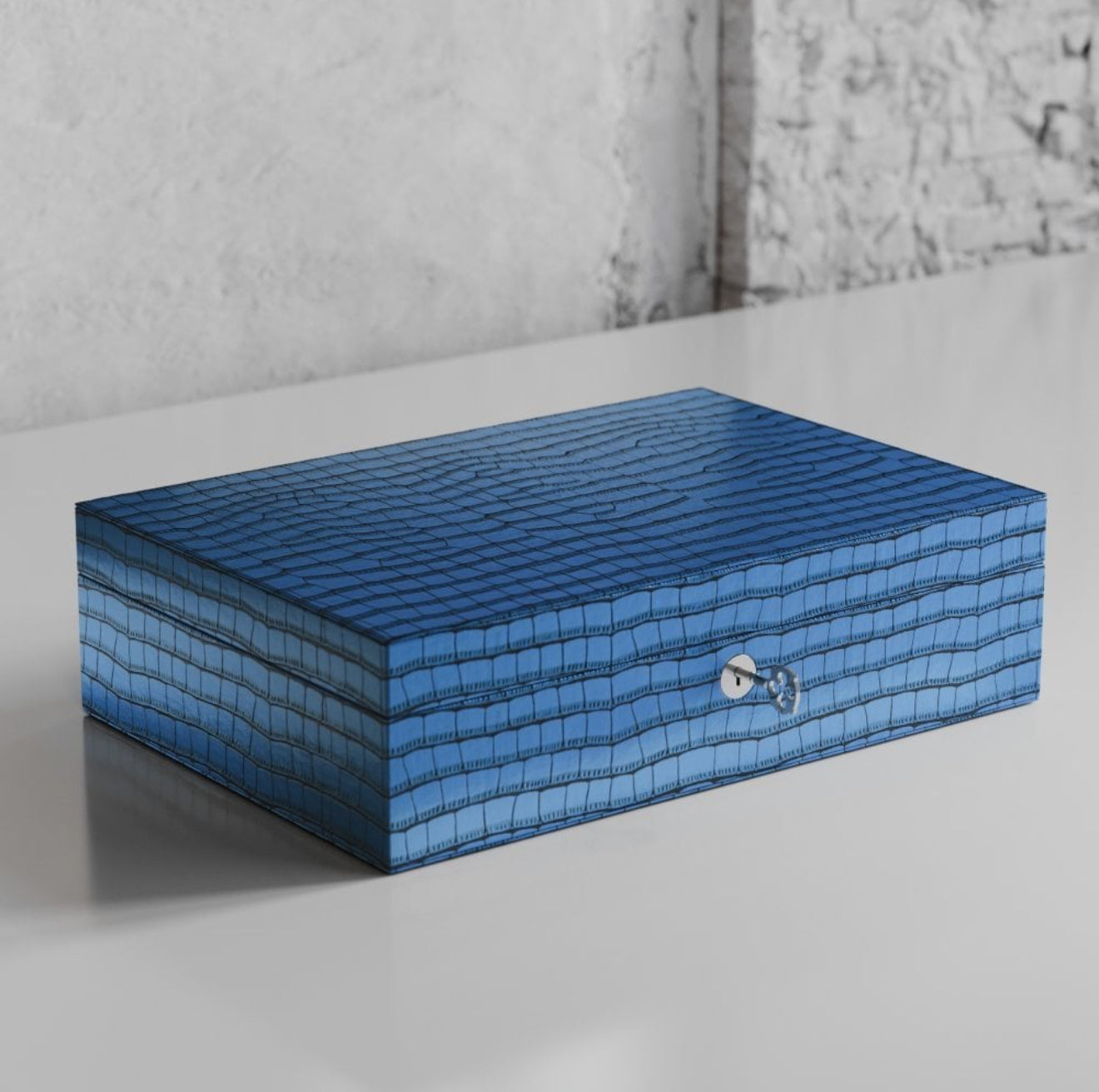 ETIER ZEGATO 10 WATCH CASE CROCODILE LEATHER - AZZURO