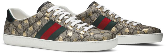 (PRE-OWNED) GUCCI ACE GG SUPREME ‘BEES’ TRAINERS