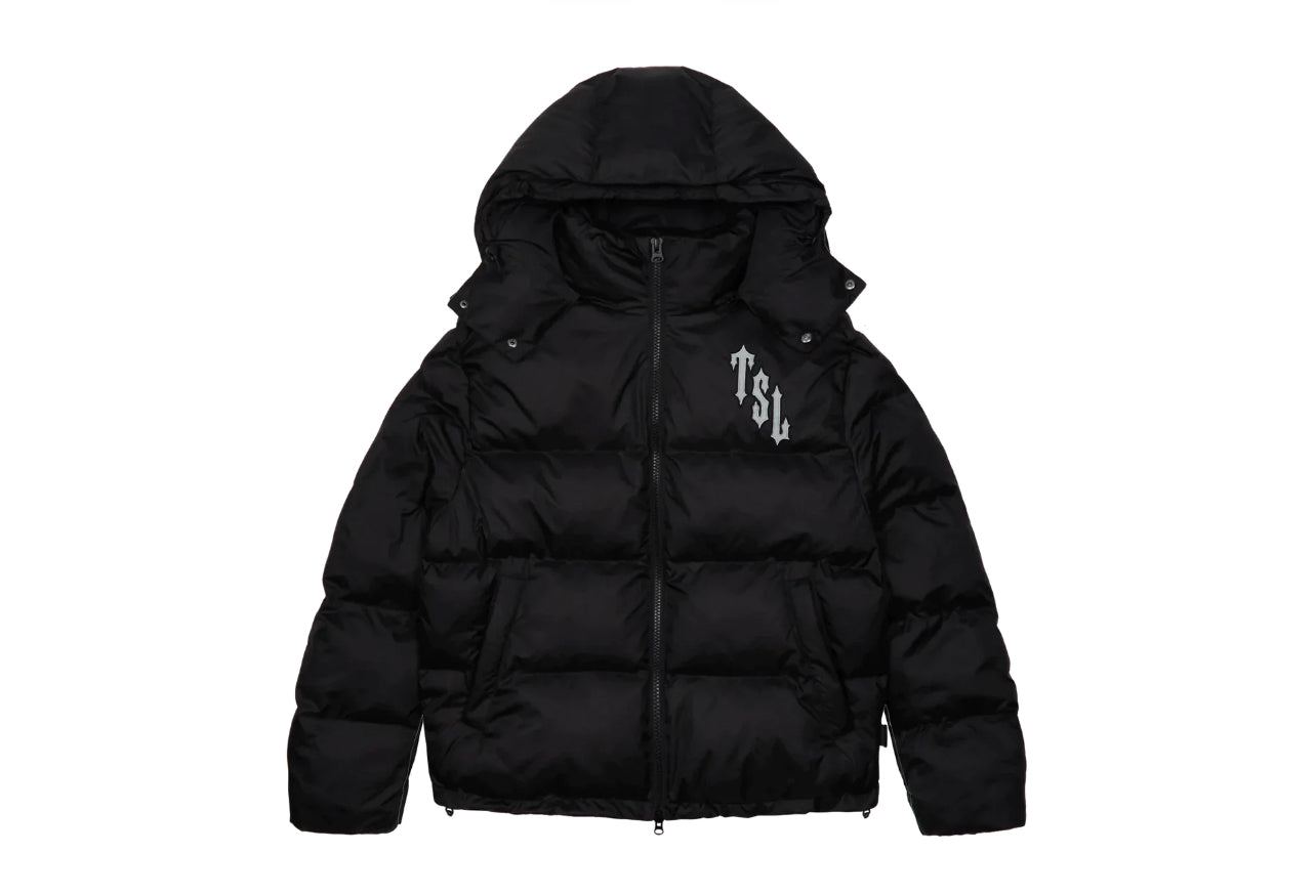 TRAPSTAR SHOOTERS DETACHABLE HOODED PUFFER BLACK/REFLECTIVE