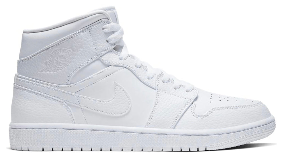 JORDAN 1 MID TRIPLE WHITE