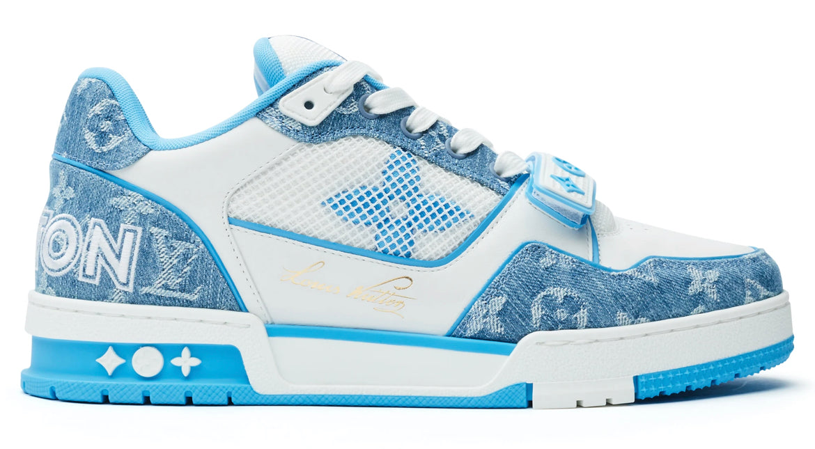 LOUIS VUITTON LV MONOGRAM BLUE DENIM SNEAKERS