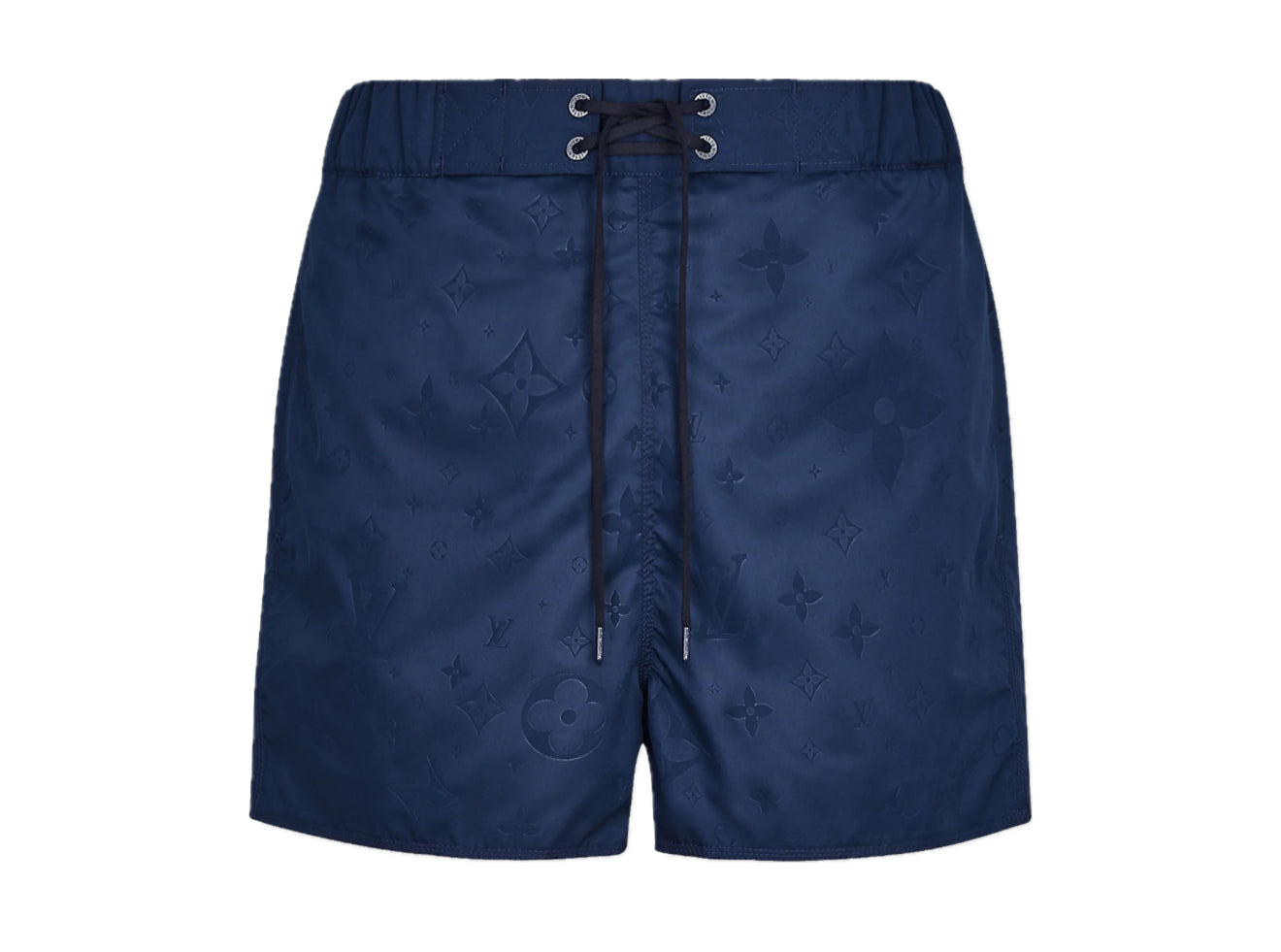 (PRE-OWNED) LOUIS VUITTON 3D POCKET MONOGRAM SWIM SHORTS - NAVY