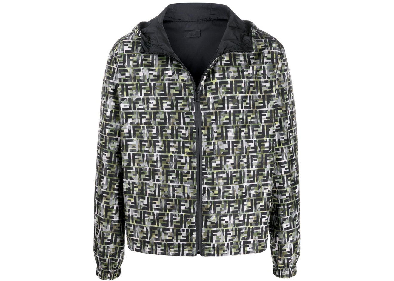 (PRE-OWNED) FENDI FF REVERSIBLE WINDBREAKER - GREEN