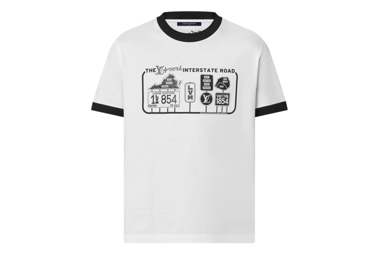 LV LOUIS VUITTON INTERSTATE TEE - WHITE