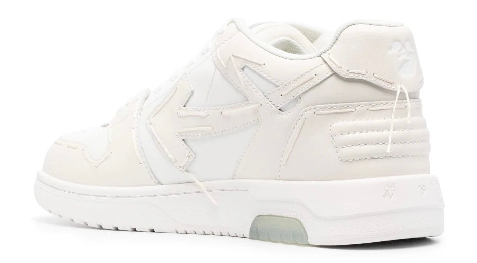 OFF WHITE ‘OUT OF OFFICE STITCHED LEATHER’ TRAINERS - COCONUT WHITE