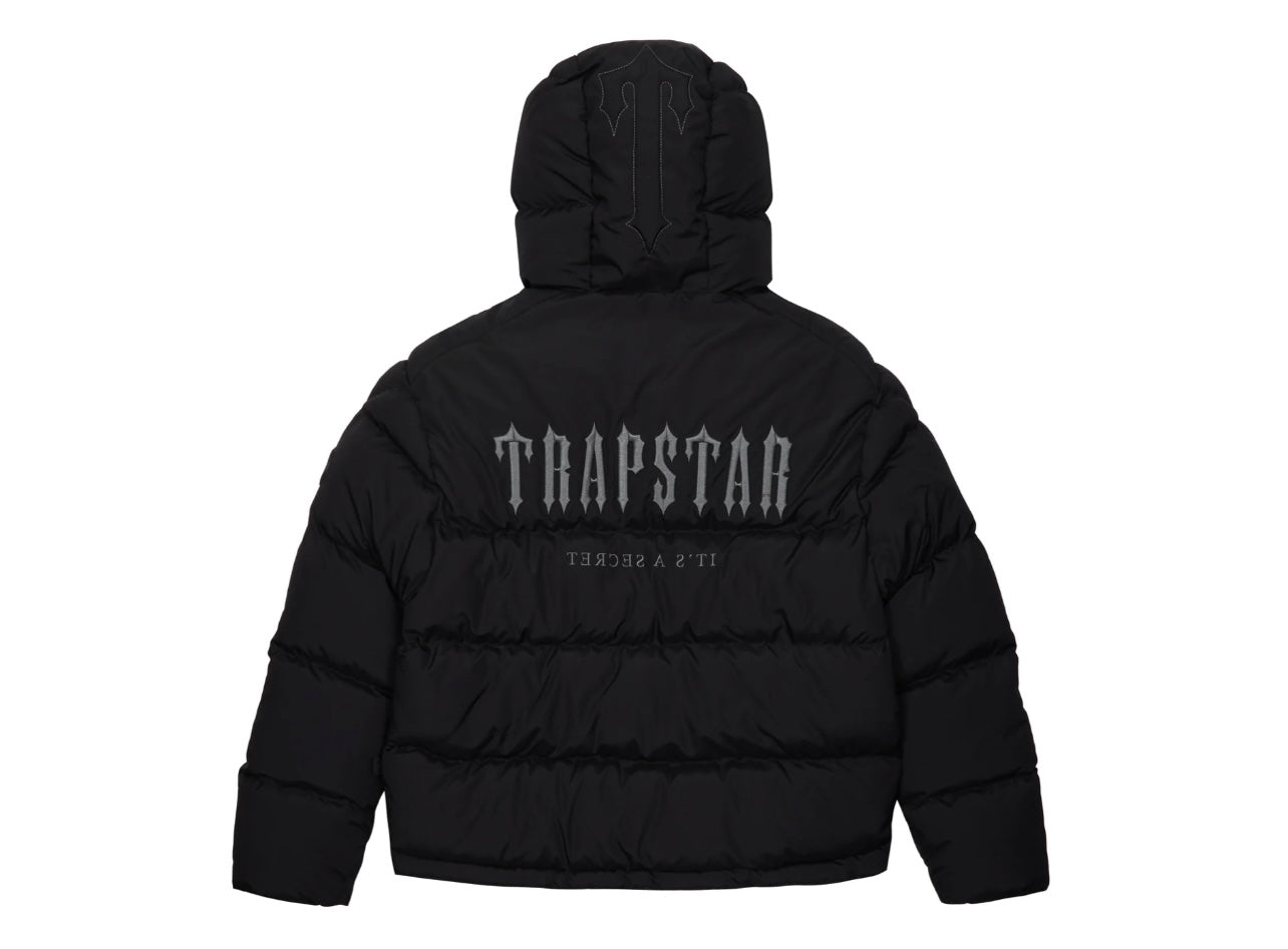 TRAPSTAR DECODED BLACK HOODED PUFFER JACKET 2.0